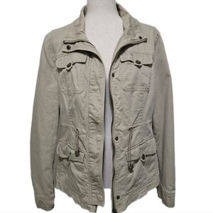 BNCI By Blanc Noir Women's Tan Utility Slub Jacket Size Large